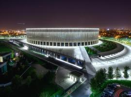 Вид на стадион Краснодар, отель в Краснодаре