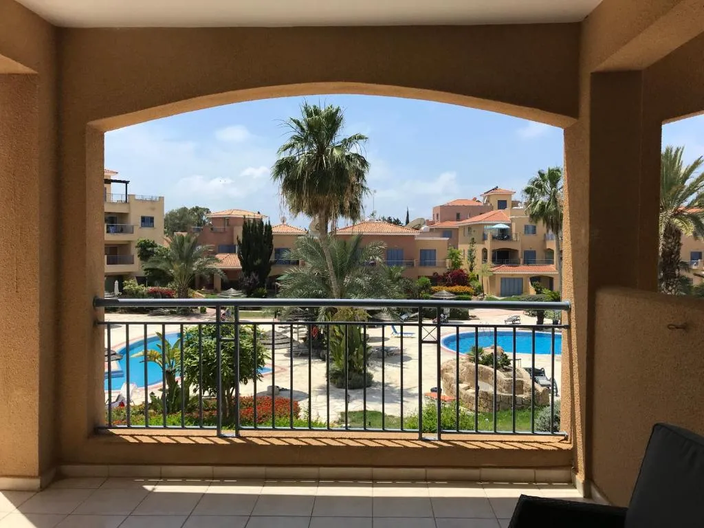 Modern pool facing apartment in popular Limnaria Gardens, Paphos, Cyprus