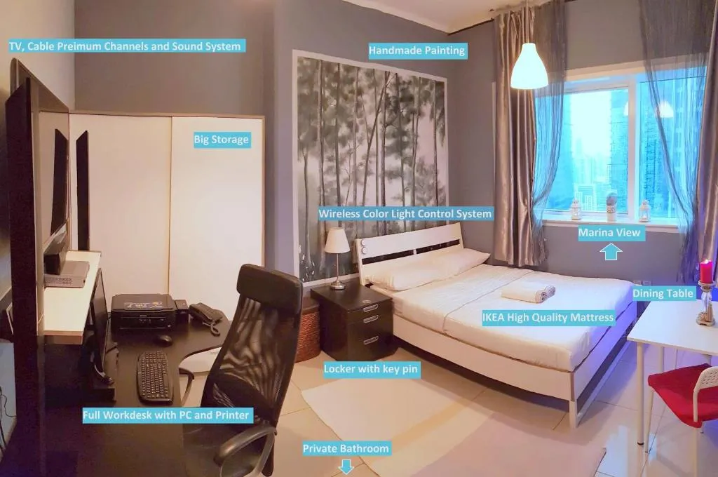 Master Room - Marina View - Private Bathroom, Dubai, Emiratele Arabe Unite