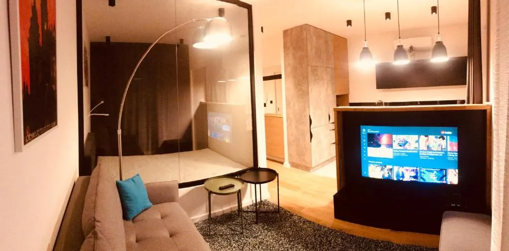 New modern apartment, top floor, great view! AC, designer industrial! Natural wood!, Krakow, Poland