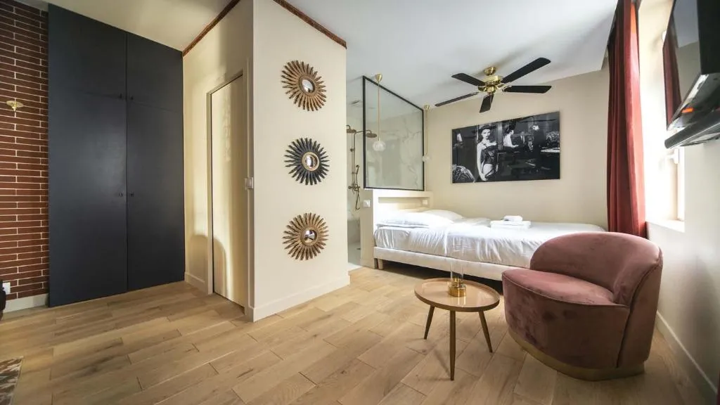 Secret speakeasy style apartment near Eiffel Tower, Paris, France