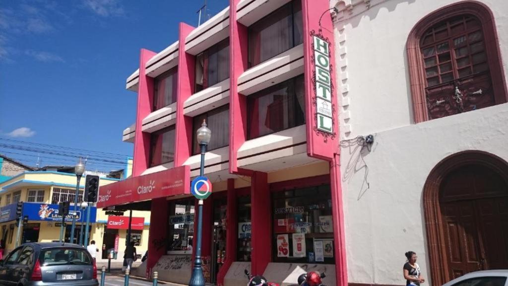 Image of Hostal Flying Donkey from the outside in Otavalo, Ecuador