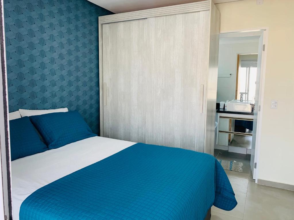 Cama o camas en una habitación en un apartamento de lujo Preciosa vista panorámica Hosp Sirio Libanês CD1803