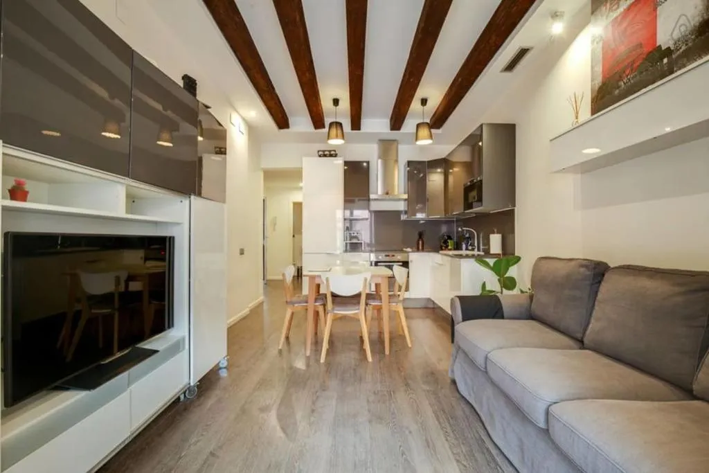 Stylish 1 Bed with Rooftop Terrace near Las Ramblas, Barcelona, Spain