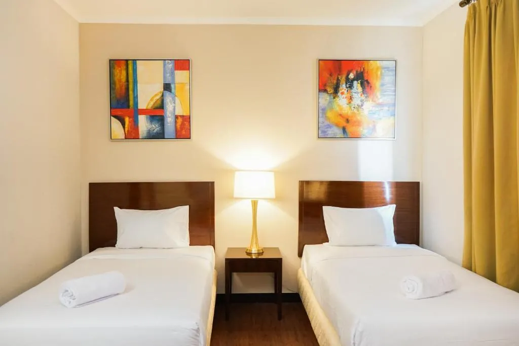 1BR Twin Bed near Dufan at Ancol Marina Apartment By Travelio, Jakarta, Indonezia
