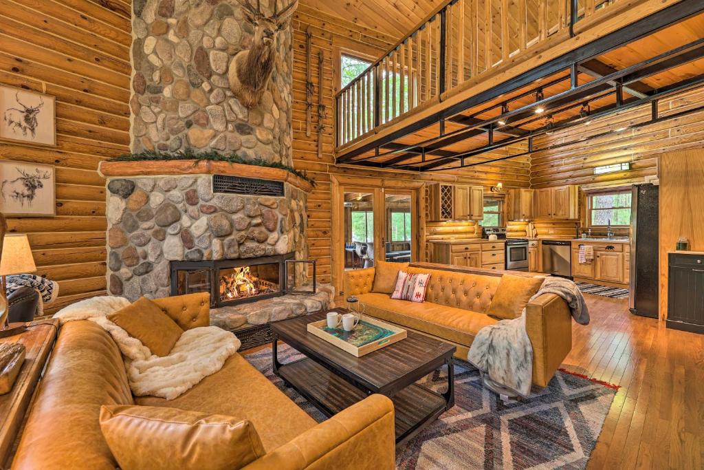 Luxe Riverfront Lodge with Kayaks Near Torch Lake!
