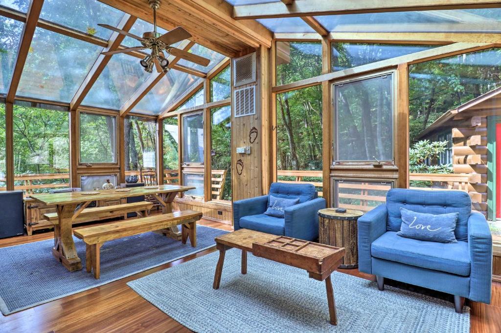 Mountain Getaway on 12 Acres with Sunroom and Views!