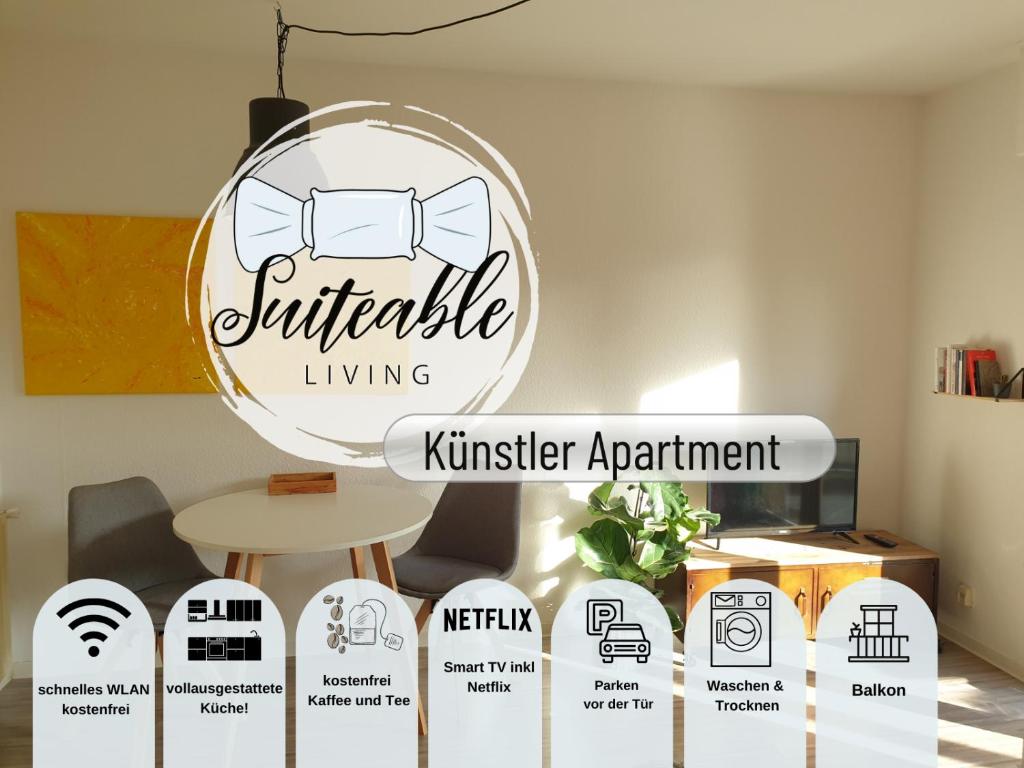 Suiteable living -zentral, Balkon, TV&Netflix