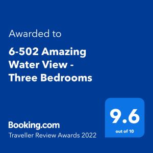 6-502 Amazing Water View - Three Bedrooms