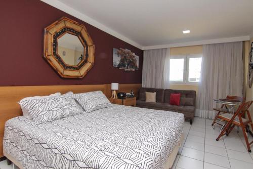 Cama o camas de una habitación en Flat Ponta Negra